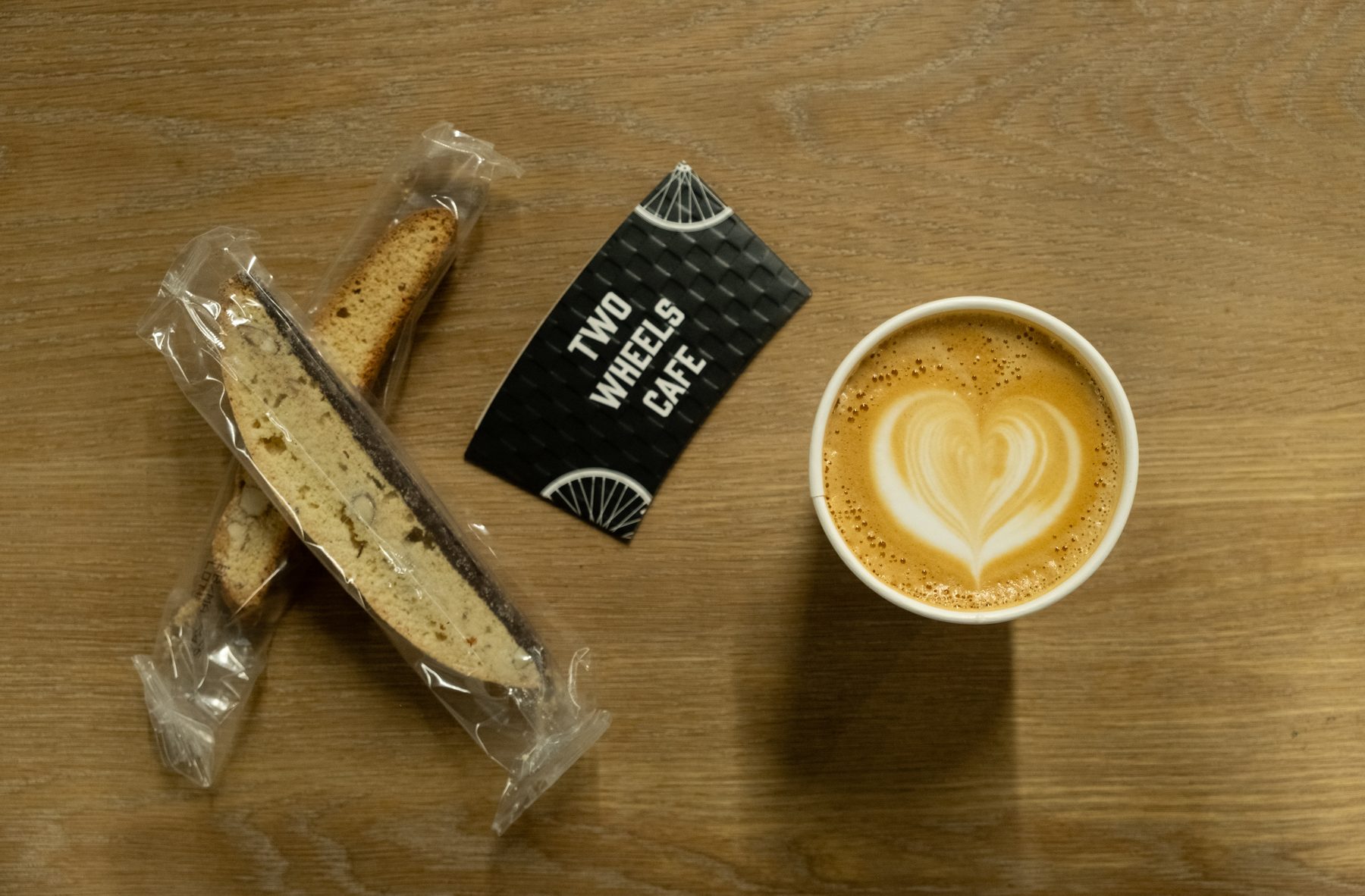 Two Wheels Cafe brand flatlay