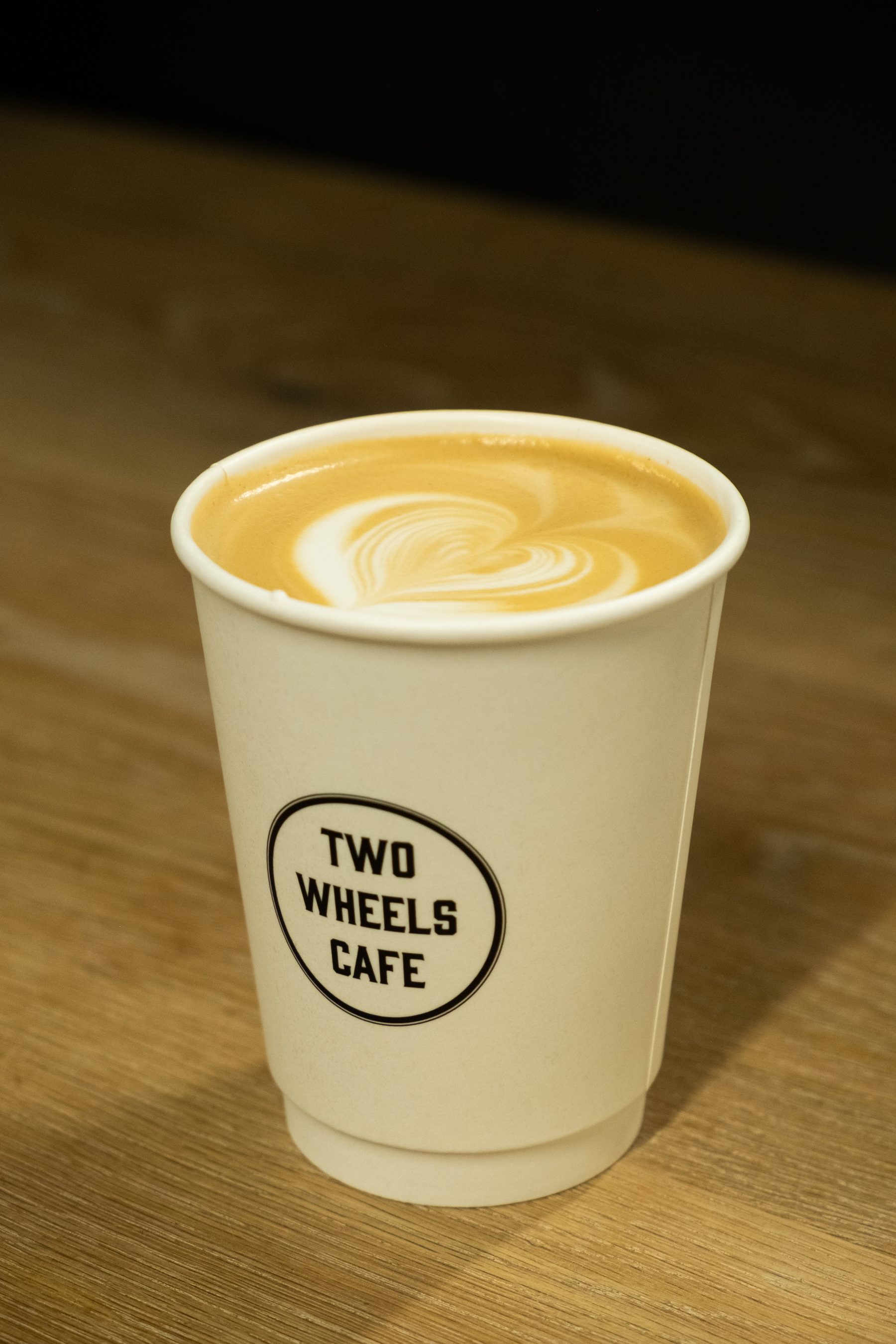 Latte art on a dark table